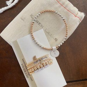 KAREN LAZAR ROSE GOLD FILLED BRACELET W/ STERLING